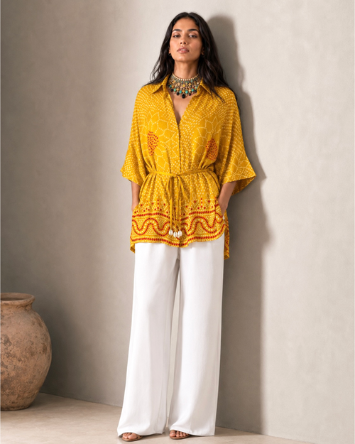 Shirt Kimono Bandhej - Yellow