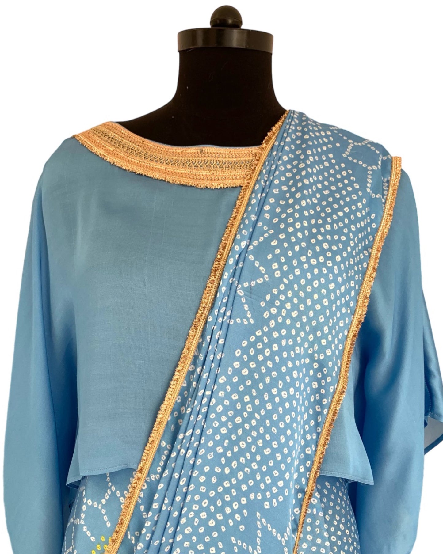 Saree Bandhej Mixology - Blue / Gold