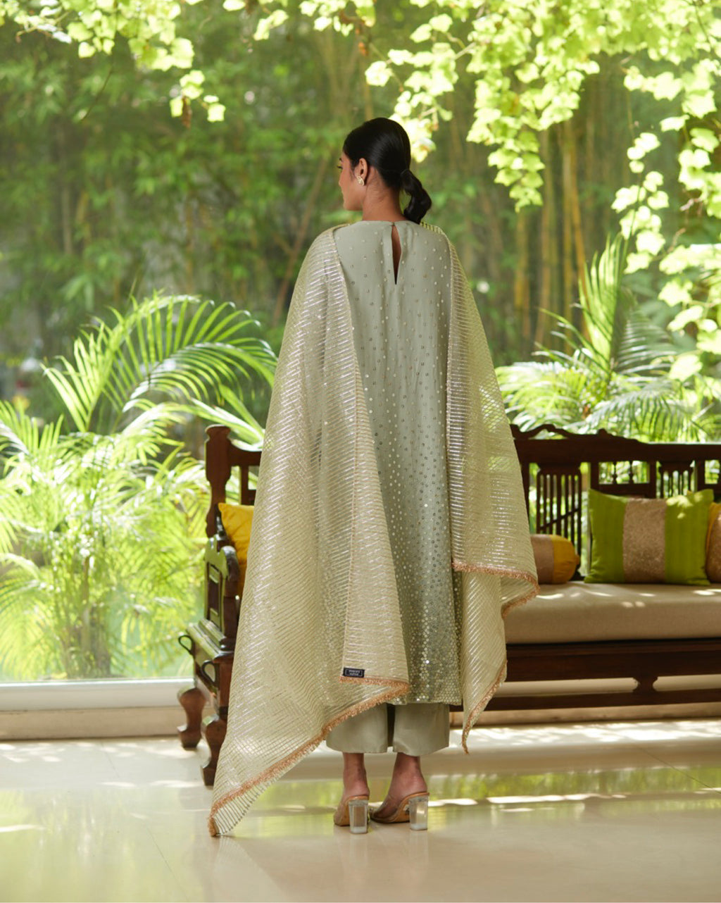 Kurta Set - Mint / Gold / Silver