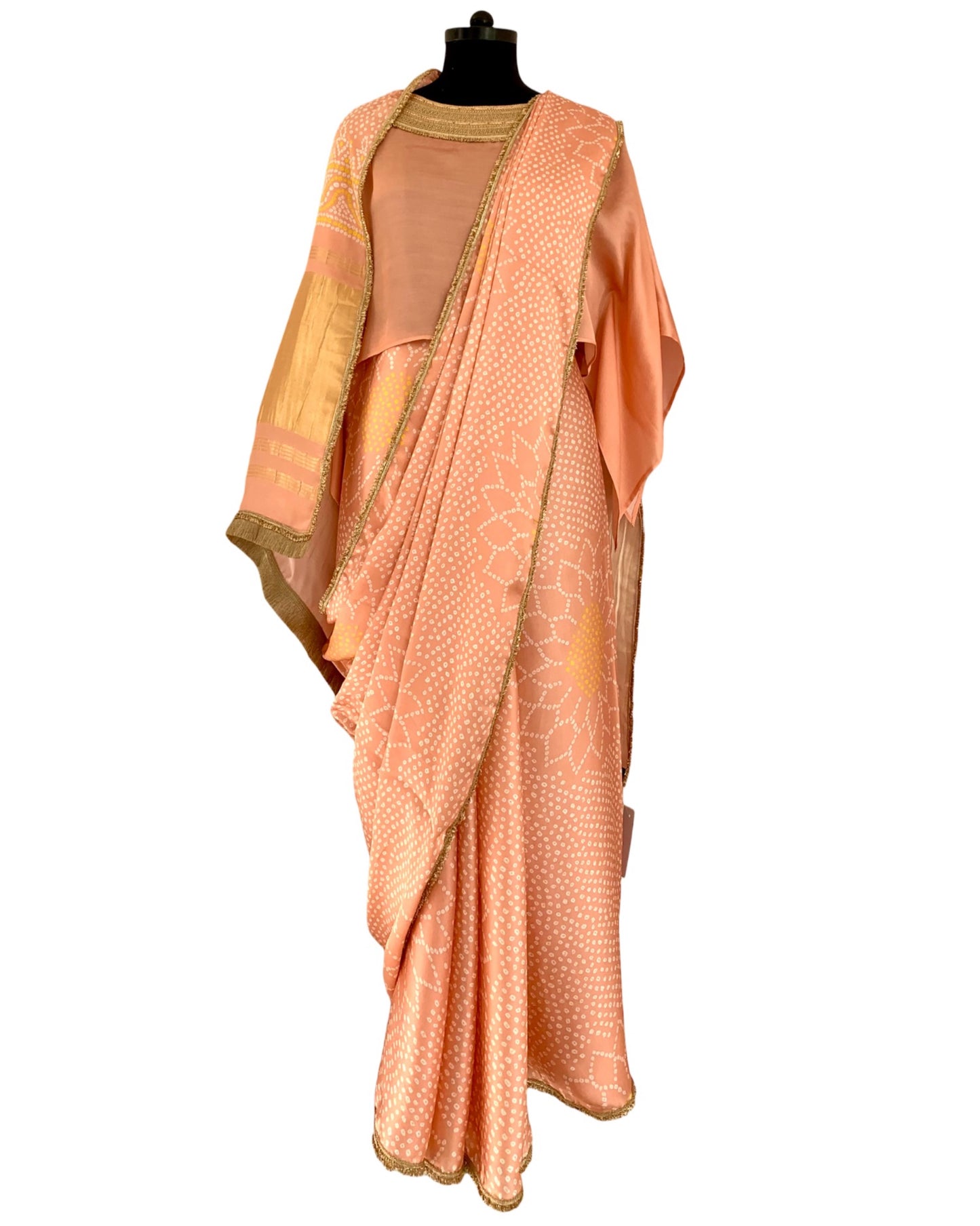 Saree Bandhej Mixology - Blush Pink / Gold