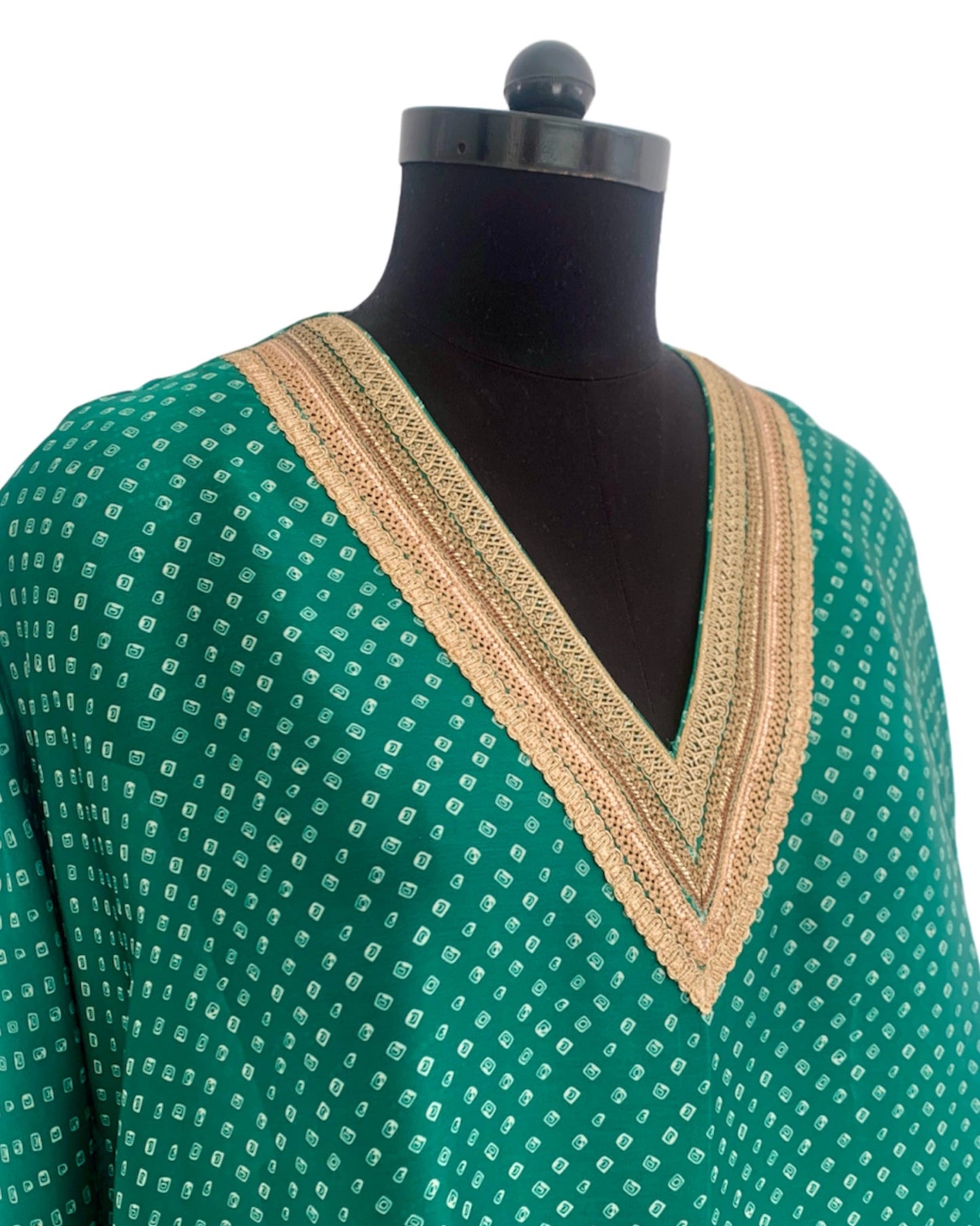 Kurta Set Bandhej - Green / Gold