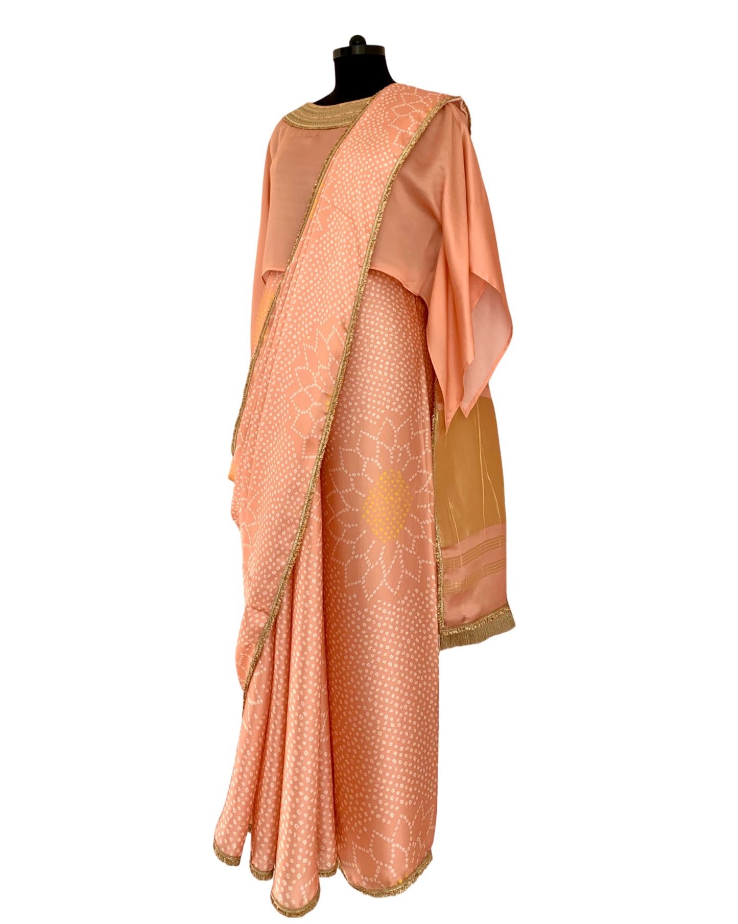 Saree Bandhej Mixology - Blush Pink / Gold