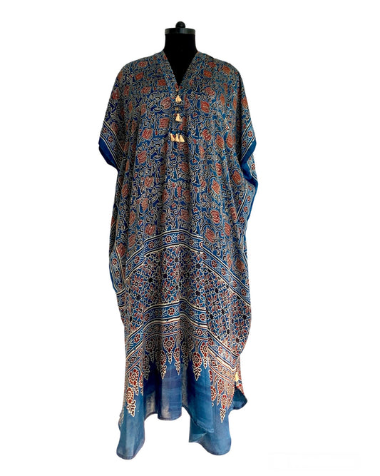 Kaftan - Indigo / Red / White