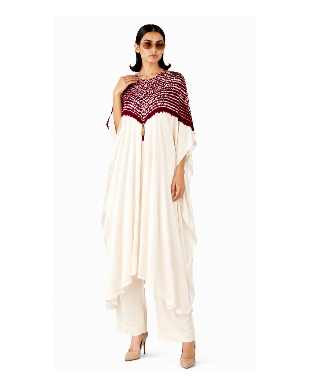 Kurta Set Shibori - Ivory/Phalsa Purple