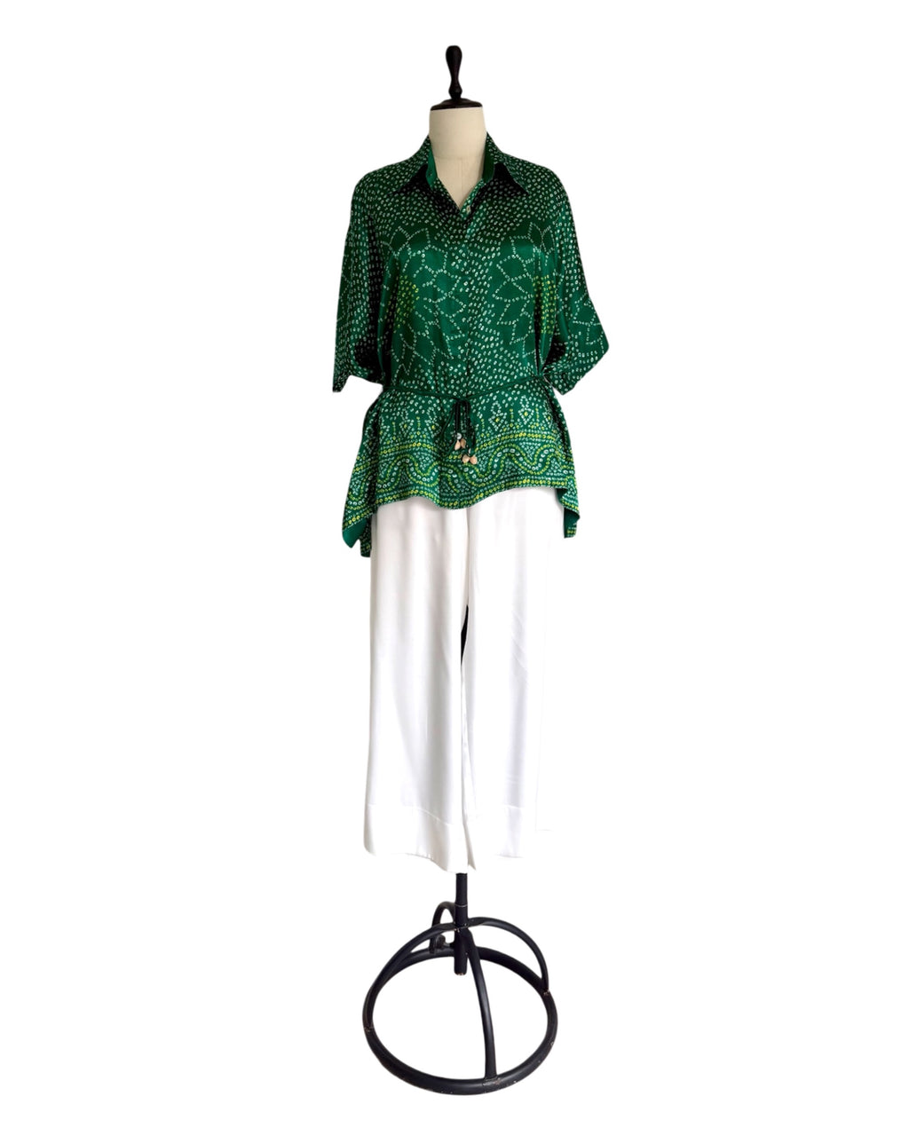 Shirt Kimono Bandhej - Dark Green