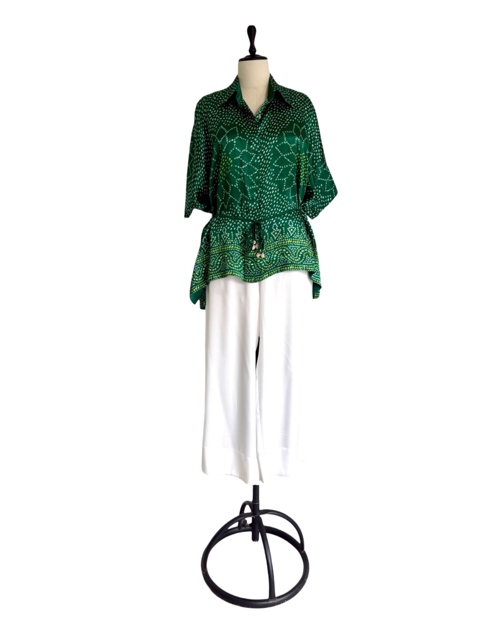 Shirt Kimono Bandhej - Dark Green
