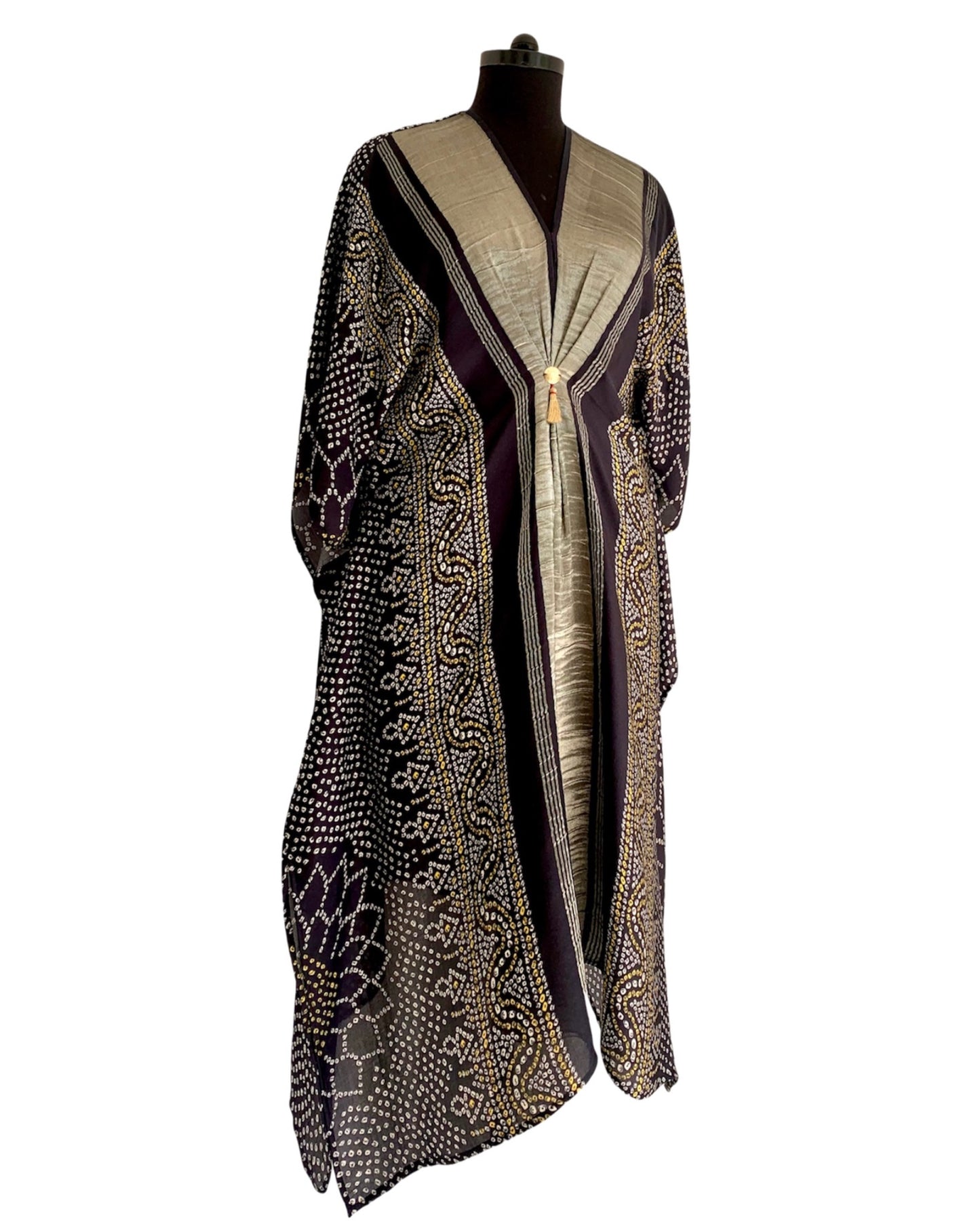 Kaftan Bandhej - Black / White