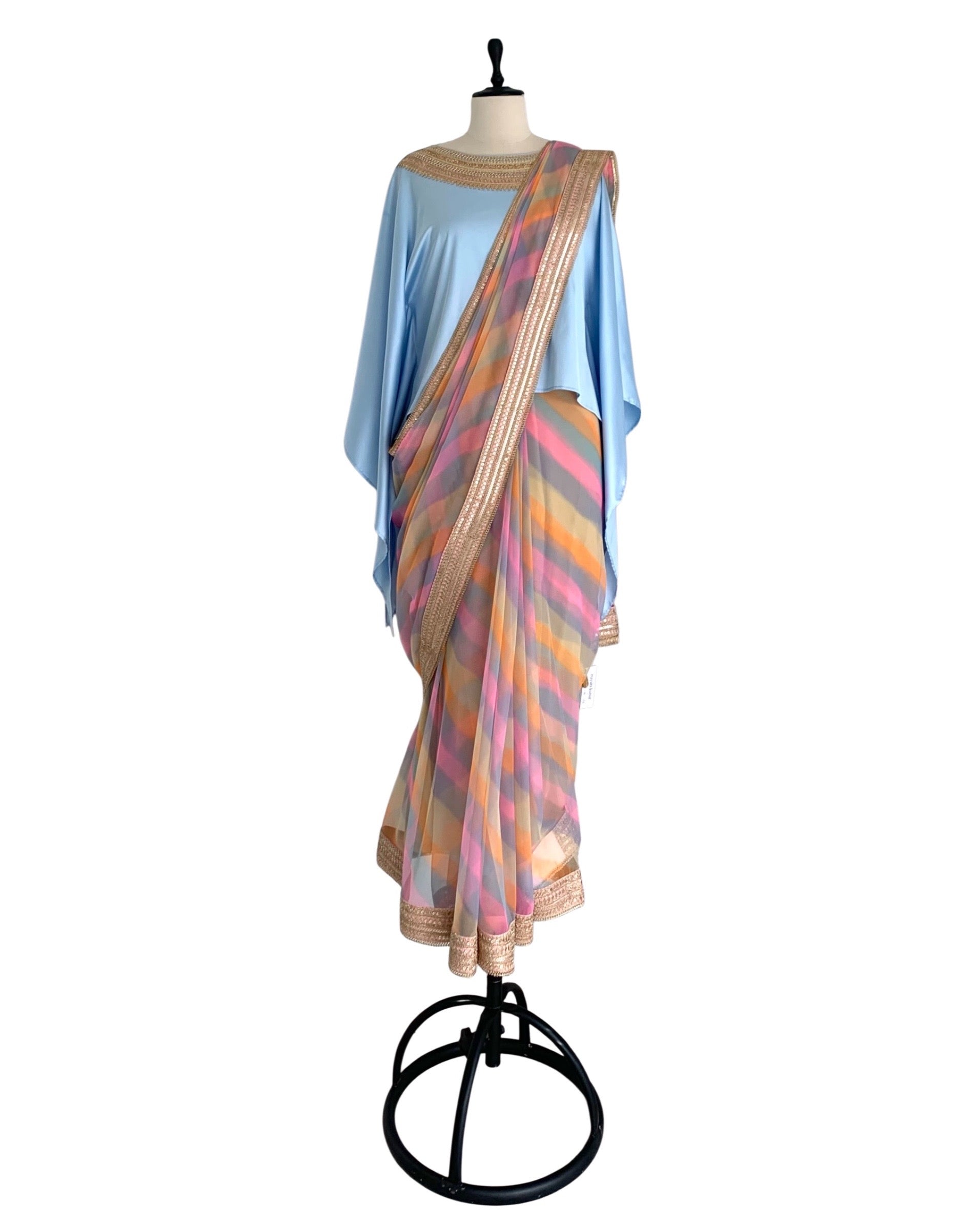 Saree Leheriya - Pink / Blue / Multi Pastels