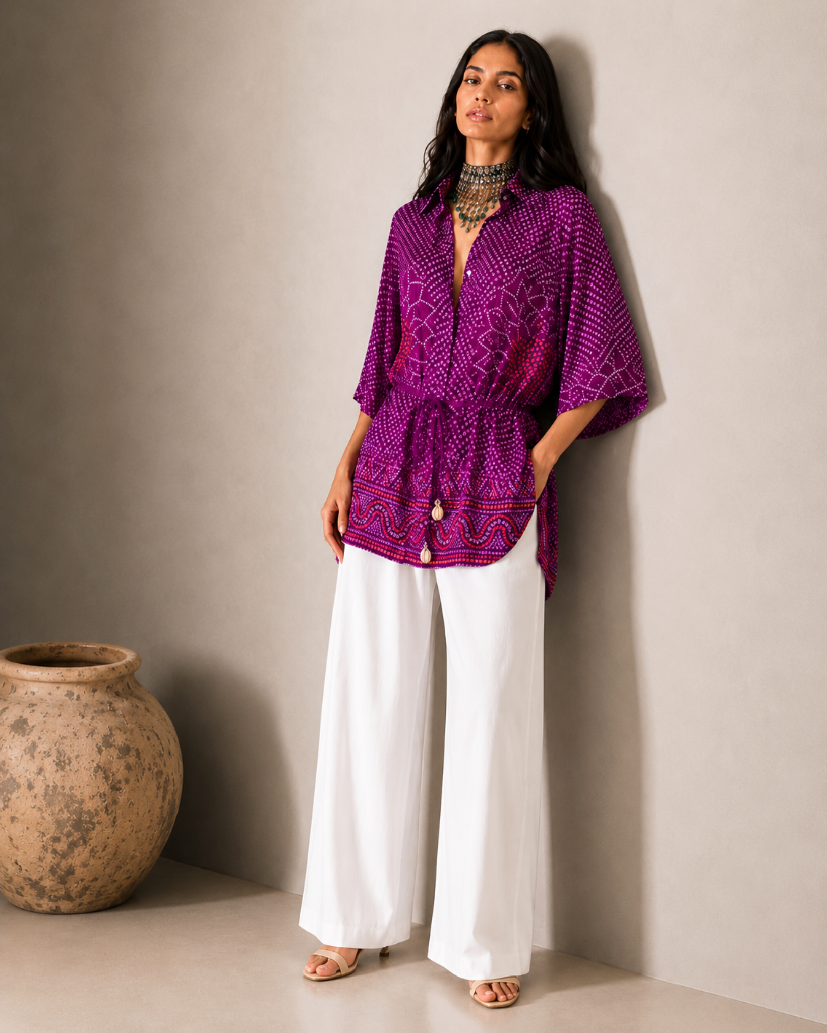 Shirt Kimono Bandhej - Purple