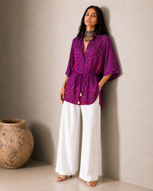Shirt Kimono Bandhej - Purple