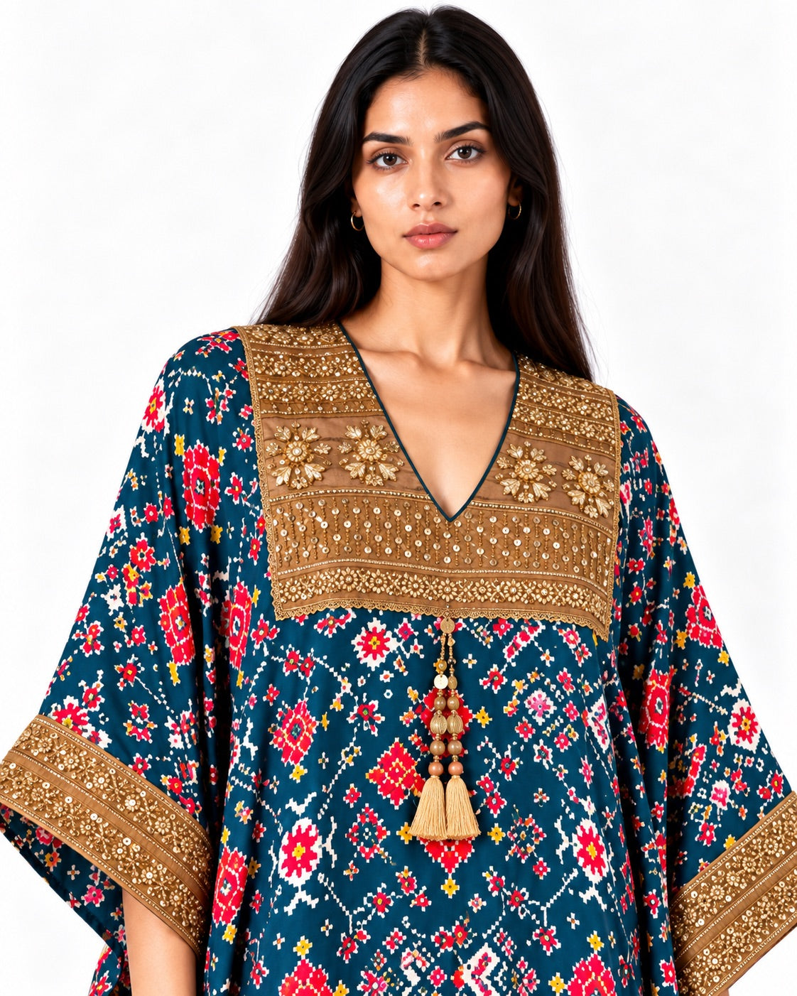 Kurta Set Patola - Teal Blue / Multicolour / Gold