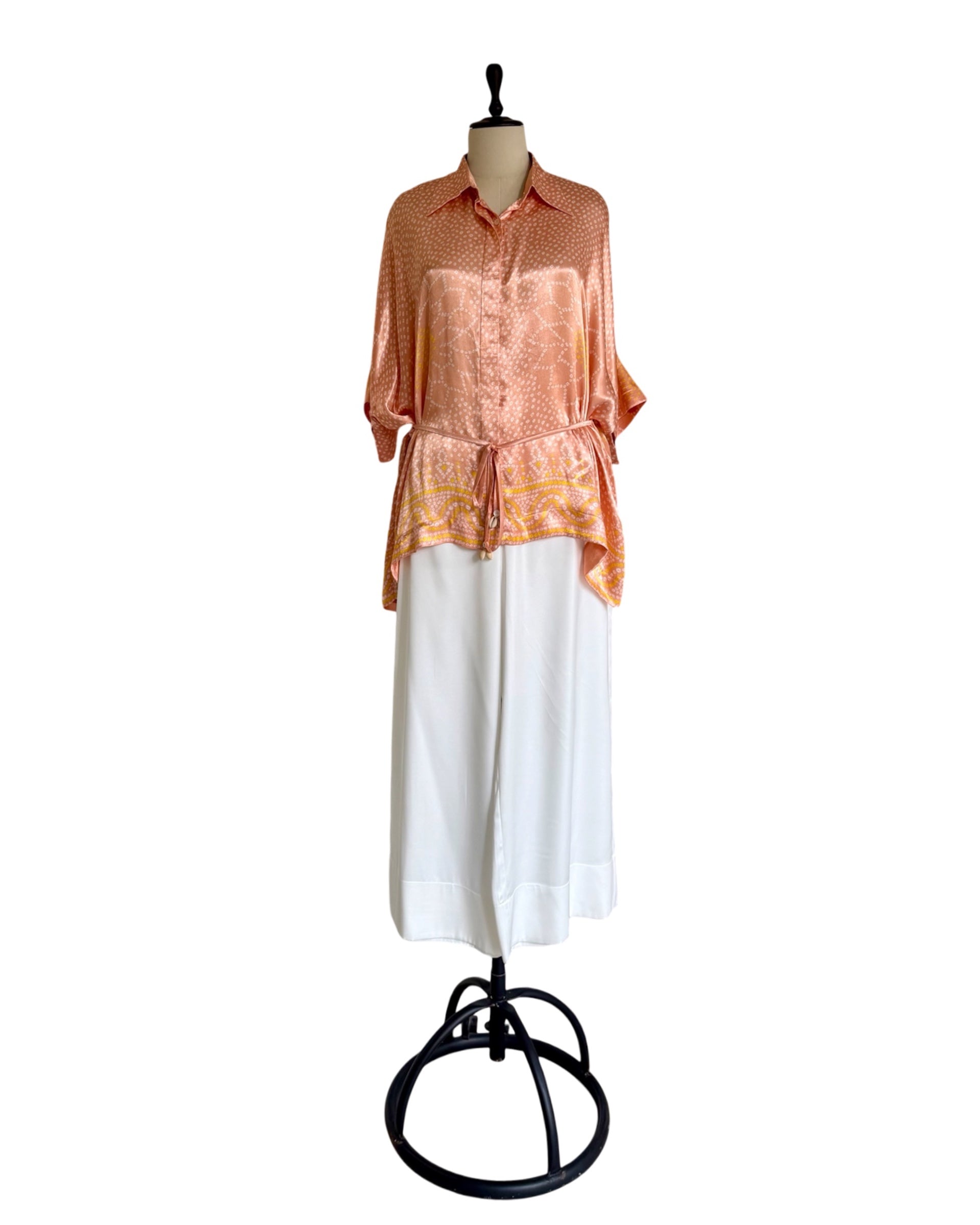 Shirt Kimono Bandhej - Blush Pink
