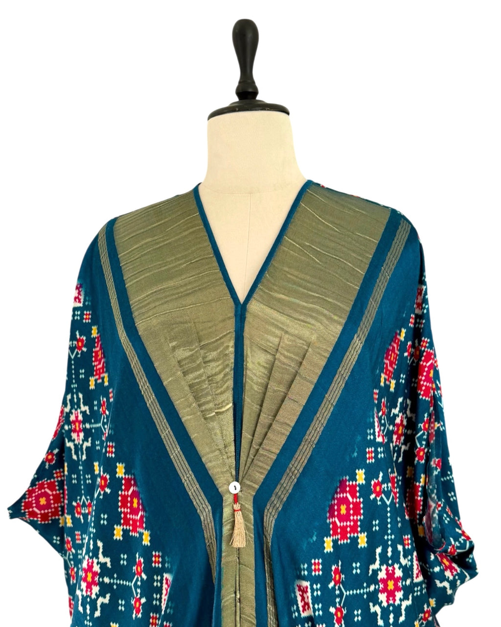 Kaftan Patola - Teal Blue /Gold