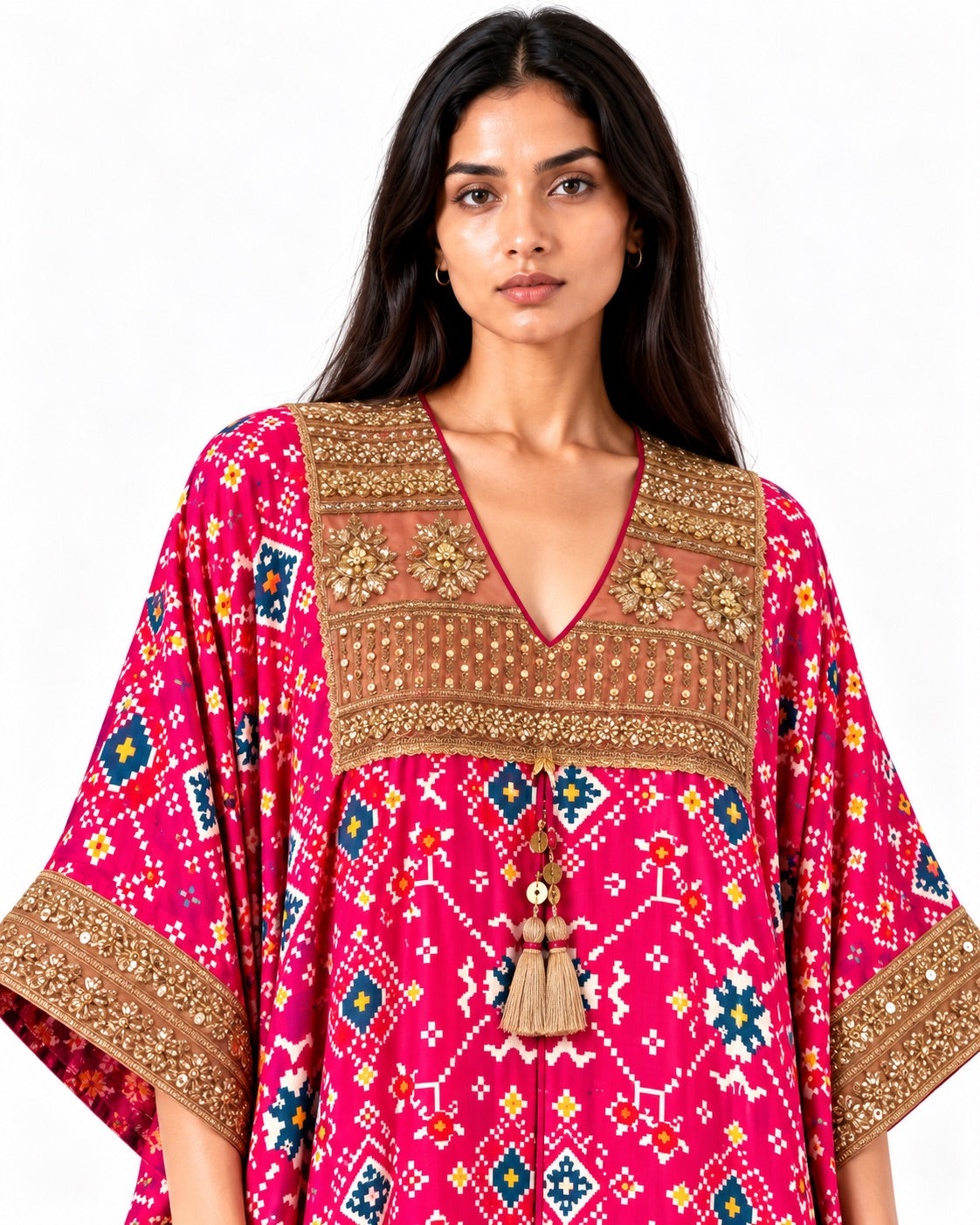 Kurta Set Patola - Fuchsia Rani / Multicolour / Gold