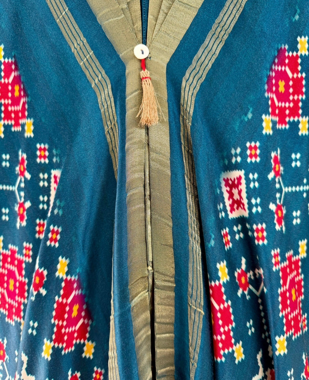 Kaftan Patola - Teal Blue /Gold