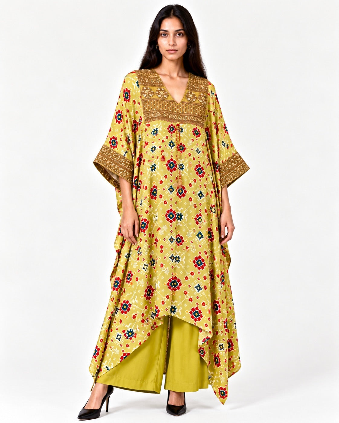 Kurta Set Patola - Fresh Green / Multicolour / Gold