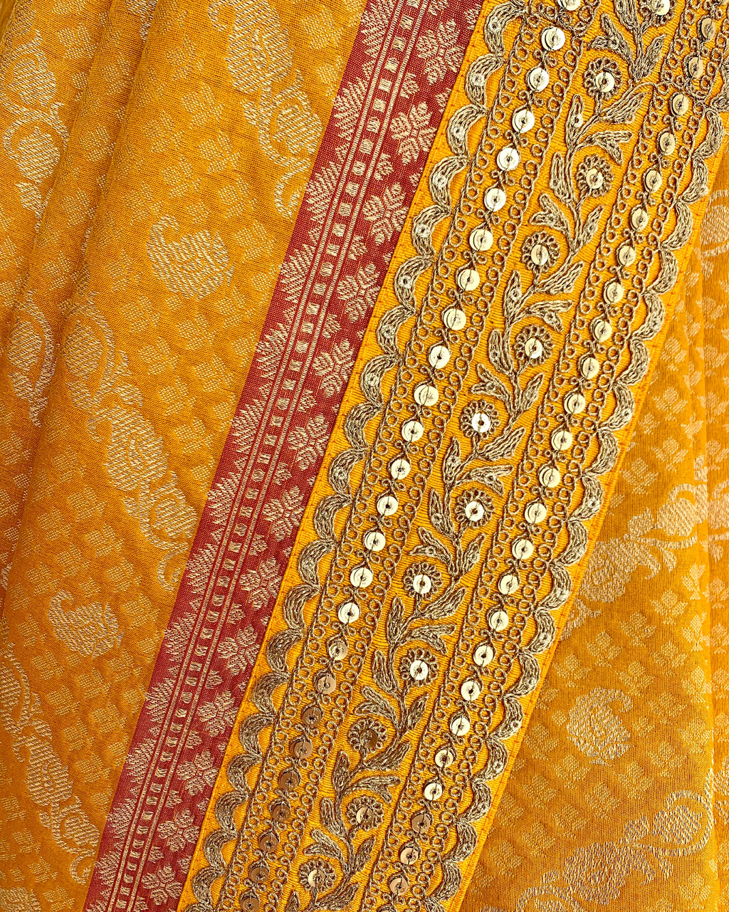 Saree Banarasi - Mustard Yellow / Orange