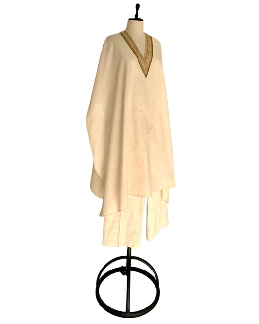 Kurta Set Khadi - Ivory / Gold