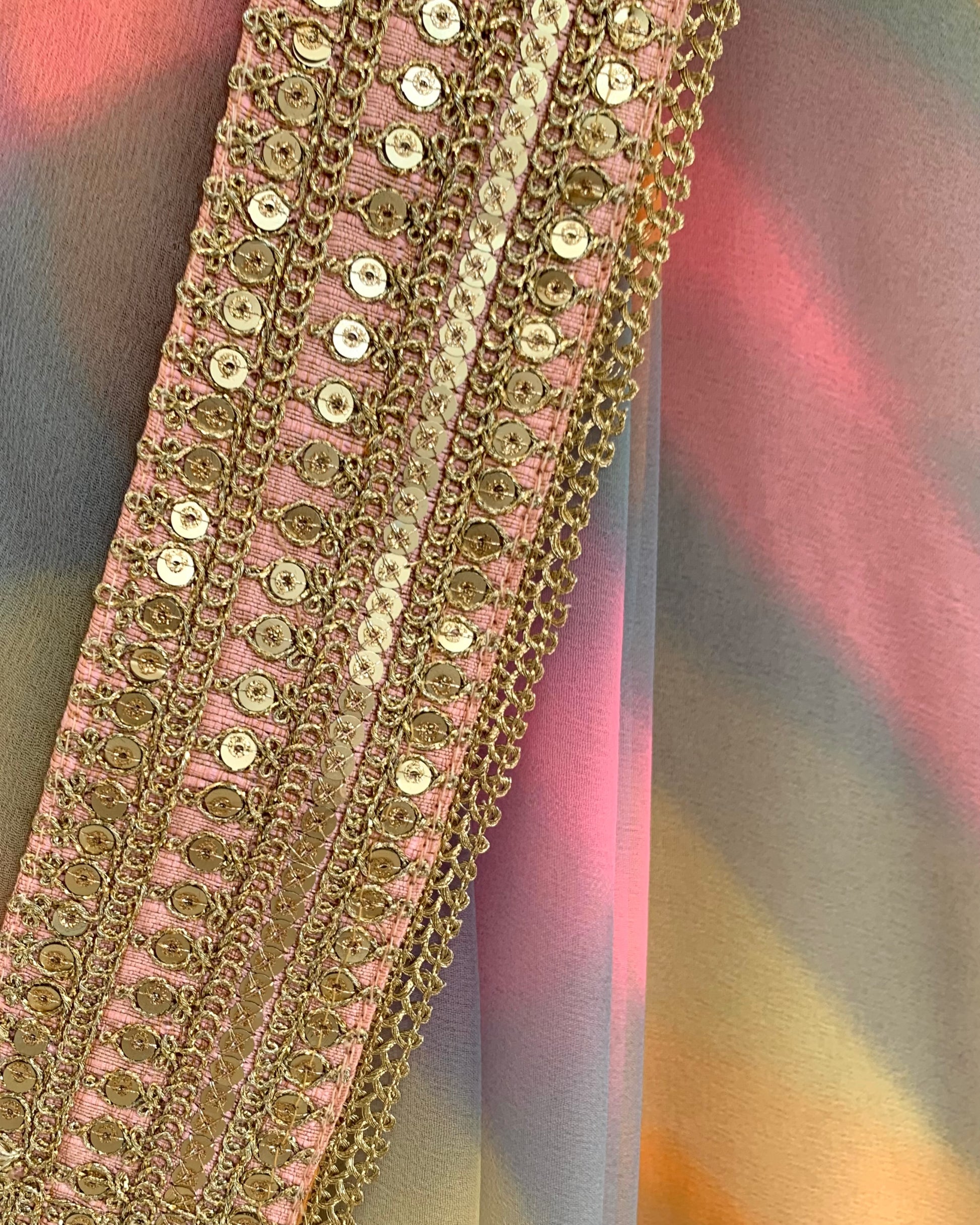 Saree Leheriya - Pink / Blue / Multi Pastels