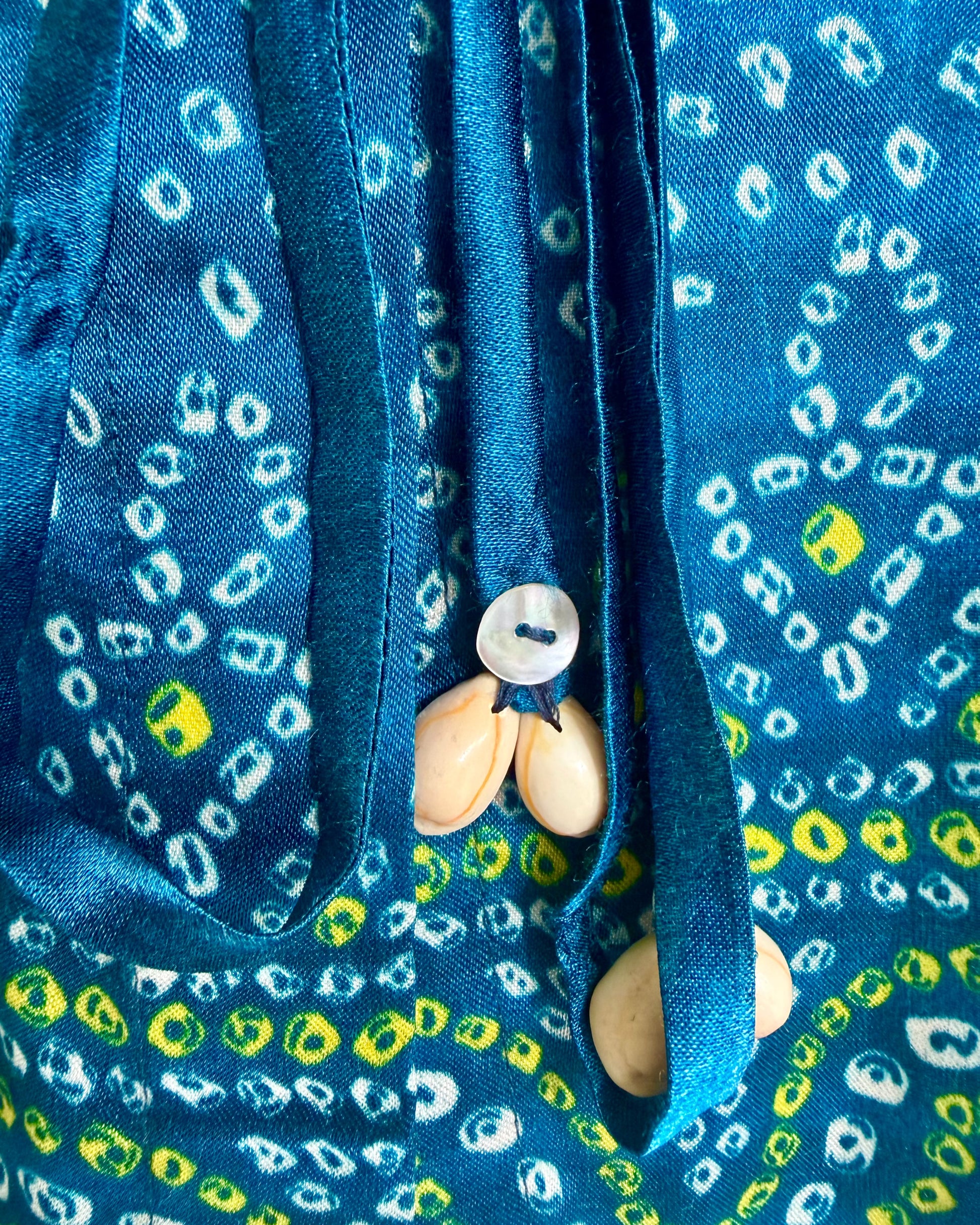 Shirt Kimono Bandhej - Teal Blue