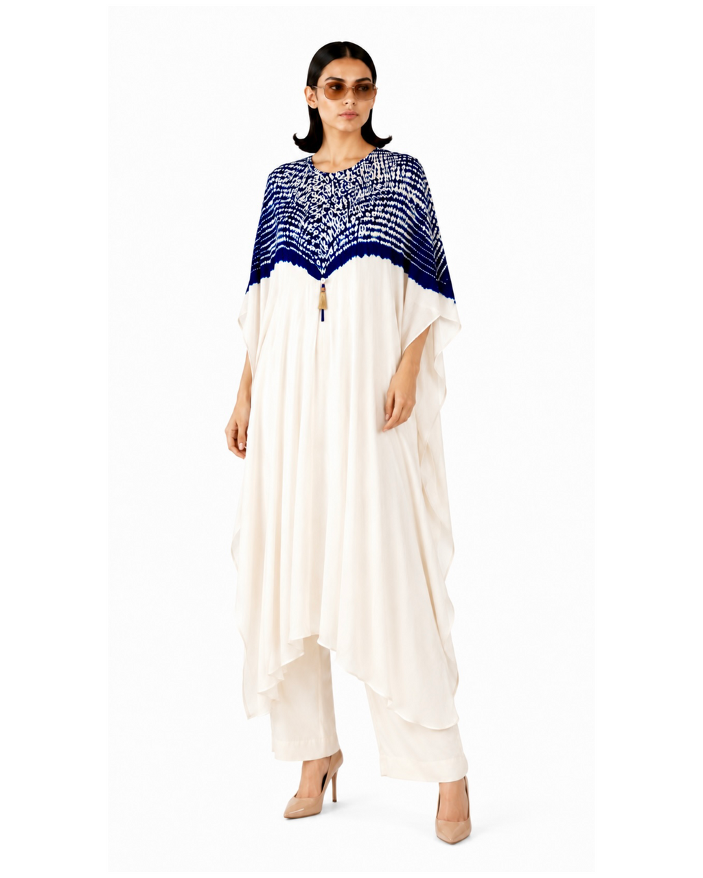 Kurta Set Shibori - Ivory/Indigo