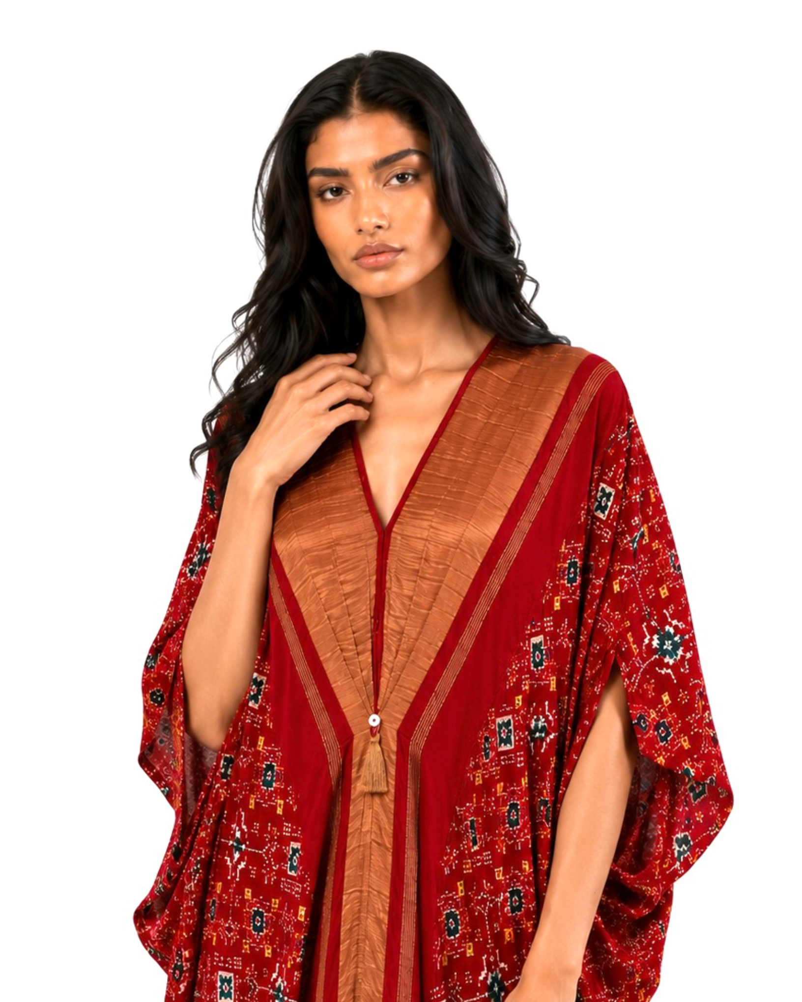 Kaftan Patola - Burgundy/Gold