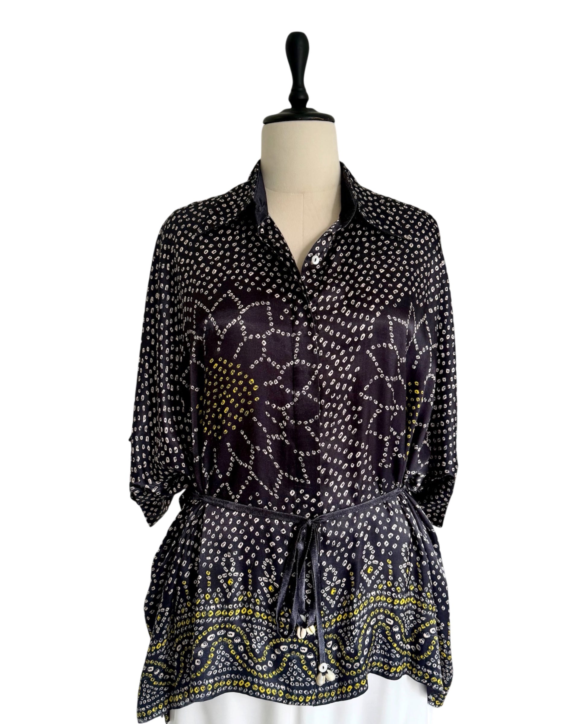 Shirt Kimono Bandhej - Black
