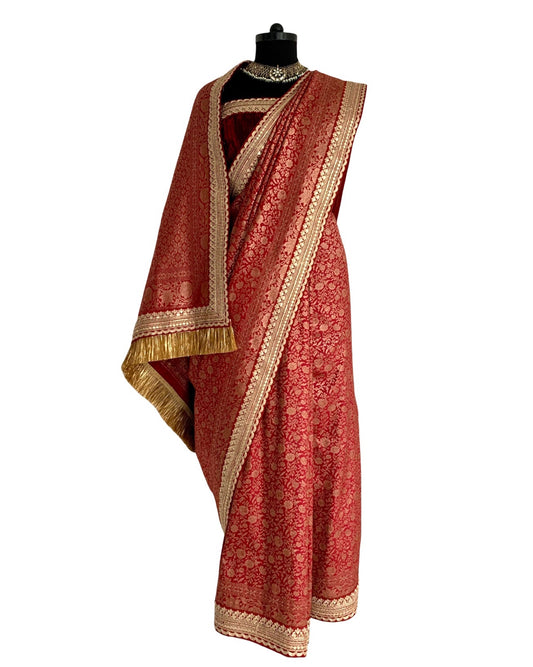 Saree Banarasi - Burgundy / Gold