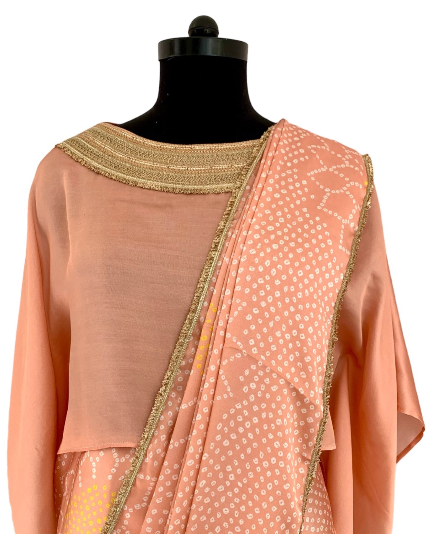 Saree Bandhej Mixology - Blush Pink / Gold