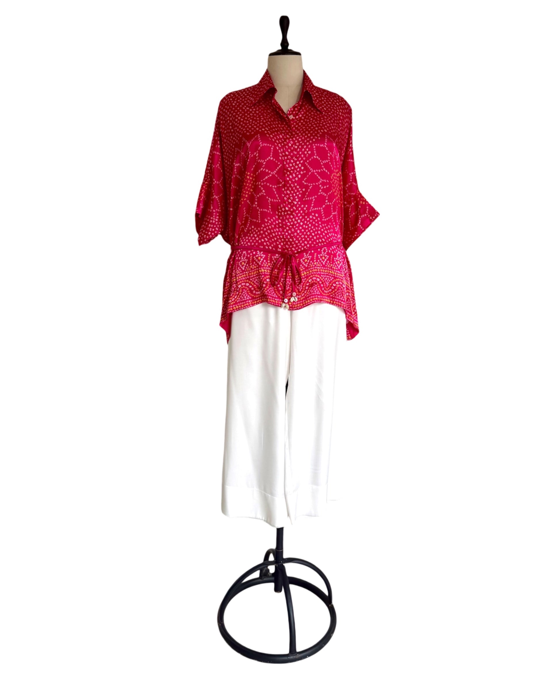 Shirt Kimono Bandhej - Fuchsia Rani
