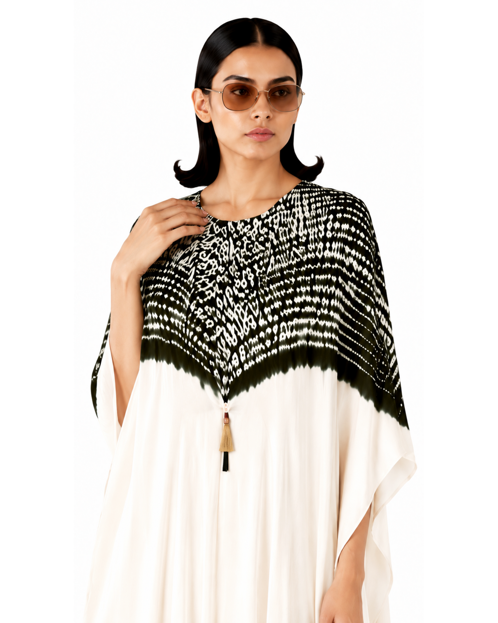 Kurta Set Shibori - Ivory/Black