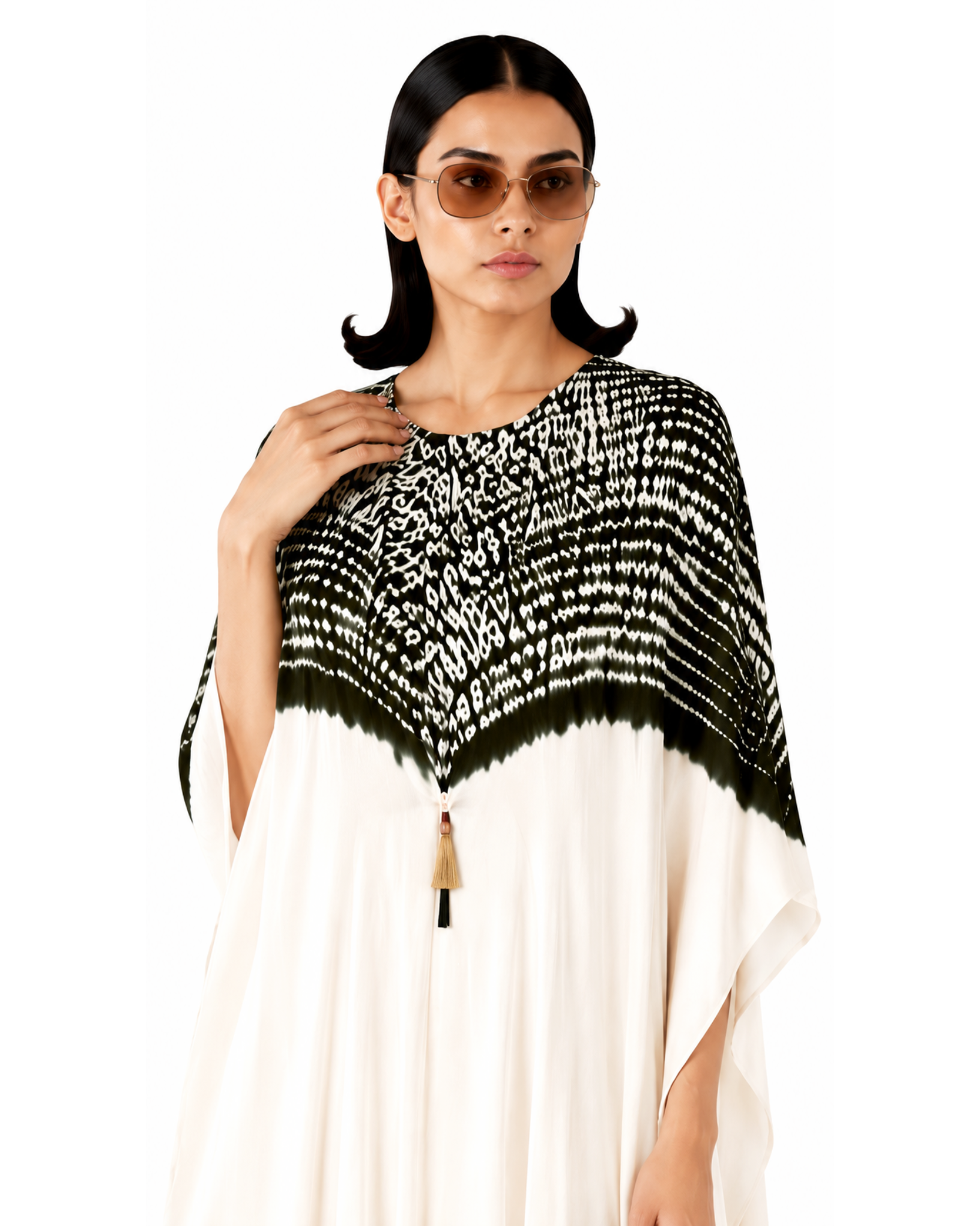 Kurta Set Shibori - Ivory/Black