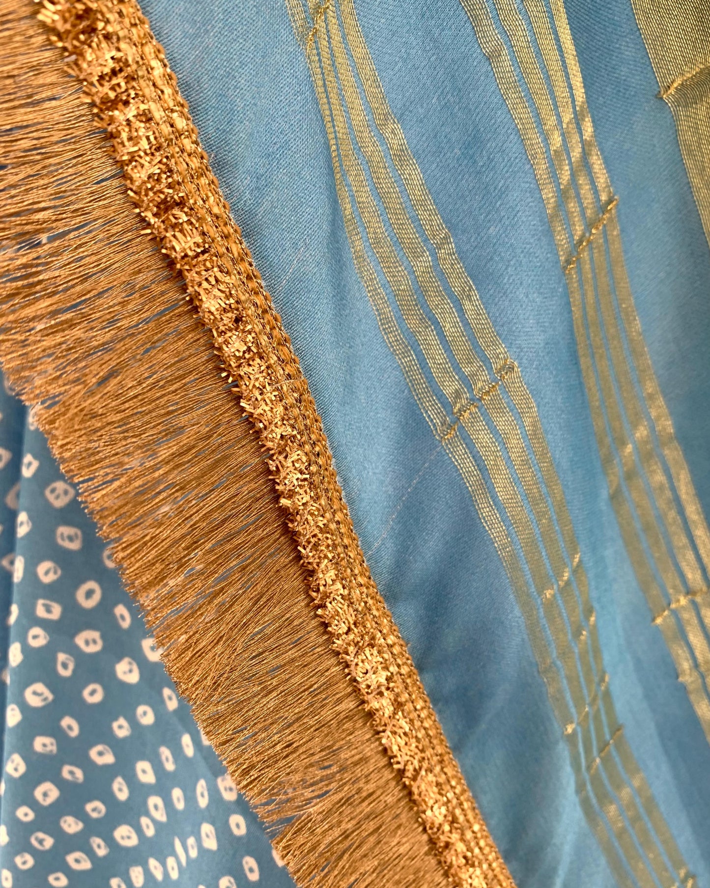 Saree Bandhej Mixology - Blue / Gold