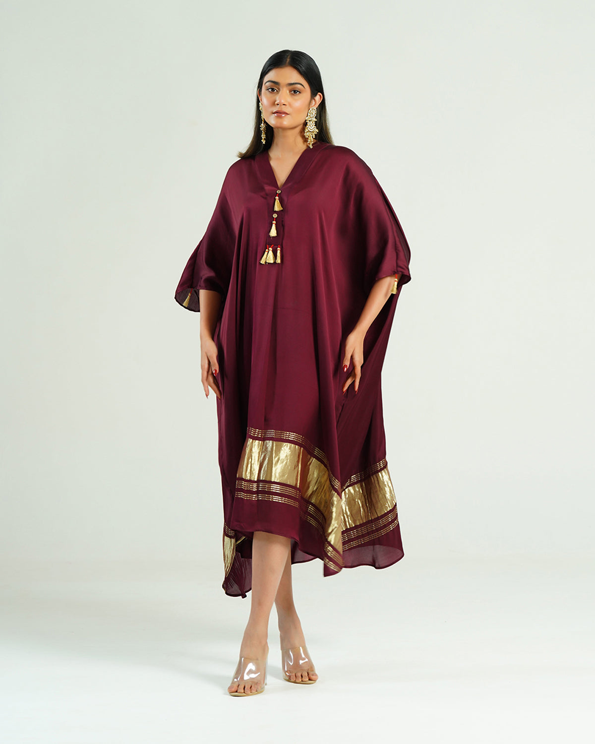 Kaftan Kutch - Wine Red / Gold