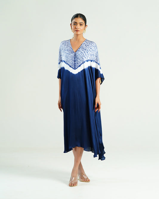 Kaftan Shibori - Blue Indigo /Ivory