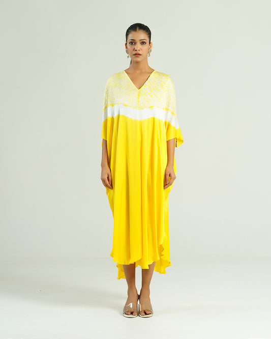 Kaftan Shibori - Lemon Yellow /Ivory