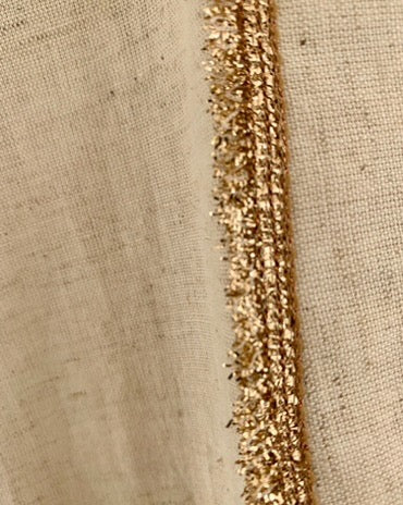 Draped Skirt Camisole Jacket Set Khadi - Ivory / Gold - Mayura Kumar - detail view