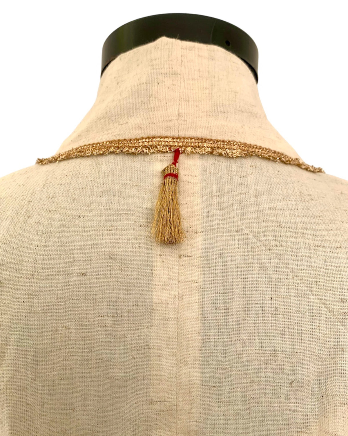 Draped Skirt Camisole Jacket Set Khadi - Ivory / Gold - Mayura Kumar - styled view