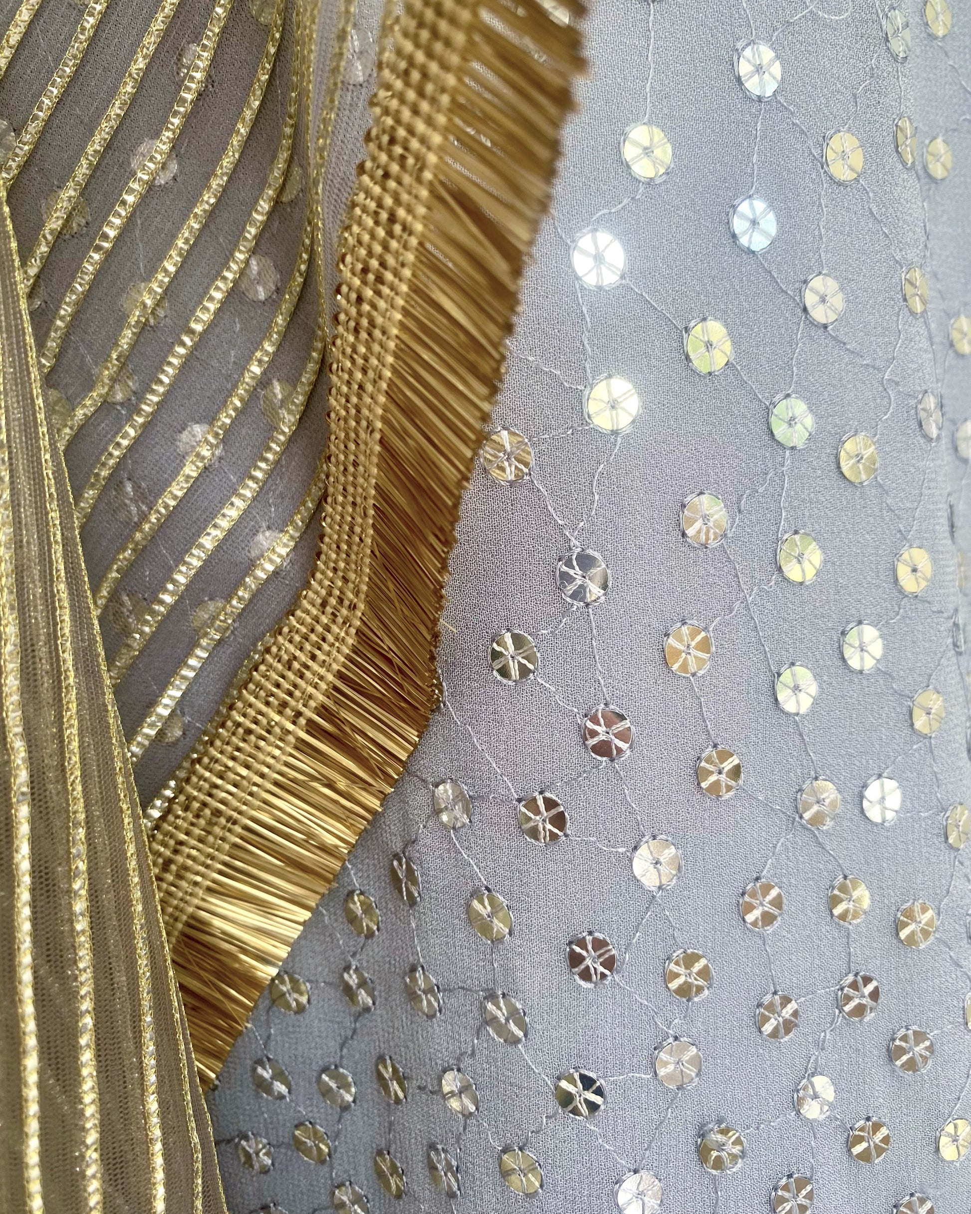 Kurta Set - Blue Grey / Gold / Silver