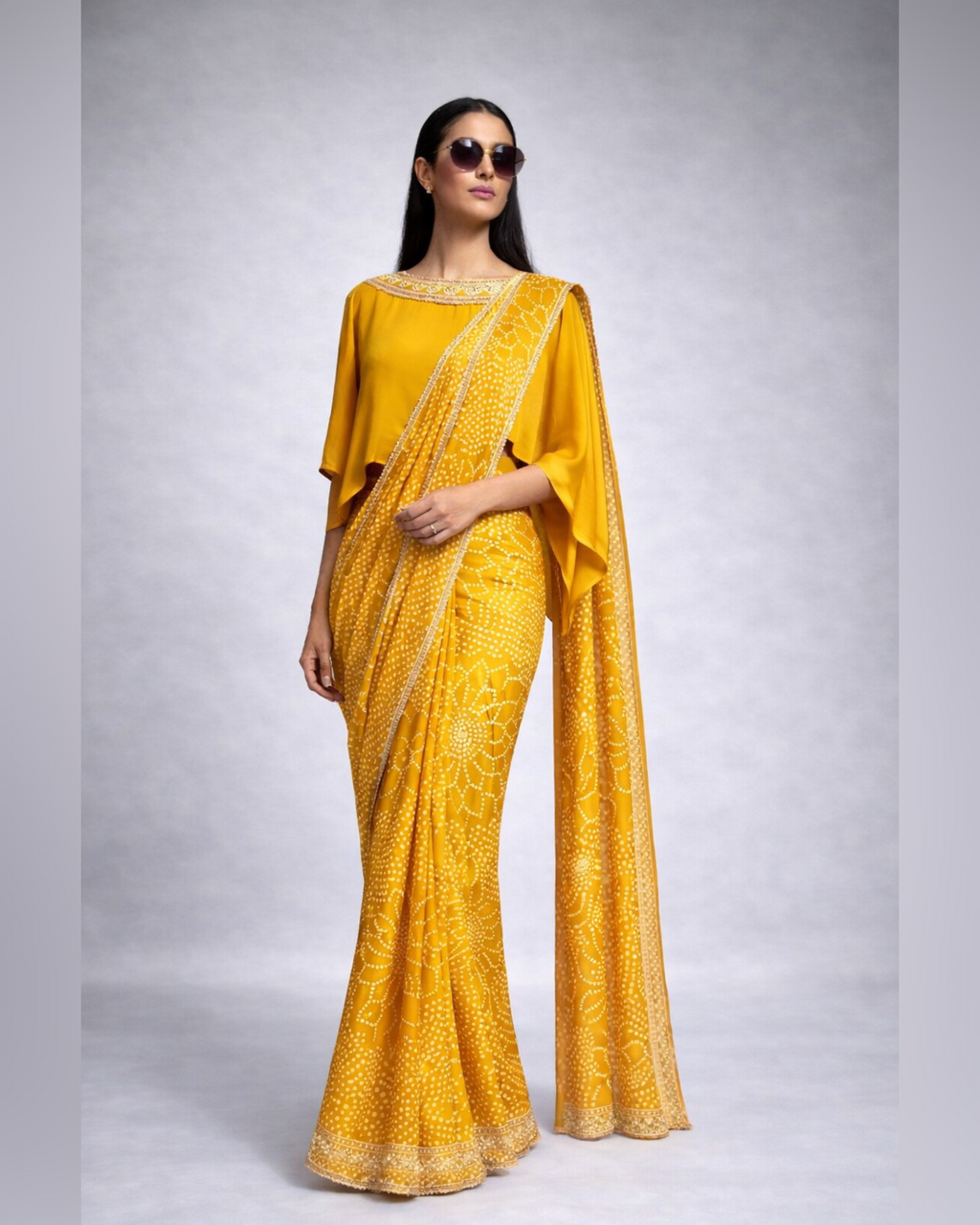 Saree Bandhej Mixology - Yellow / Gold