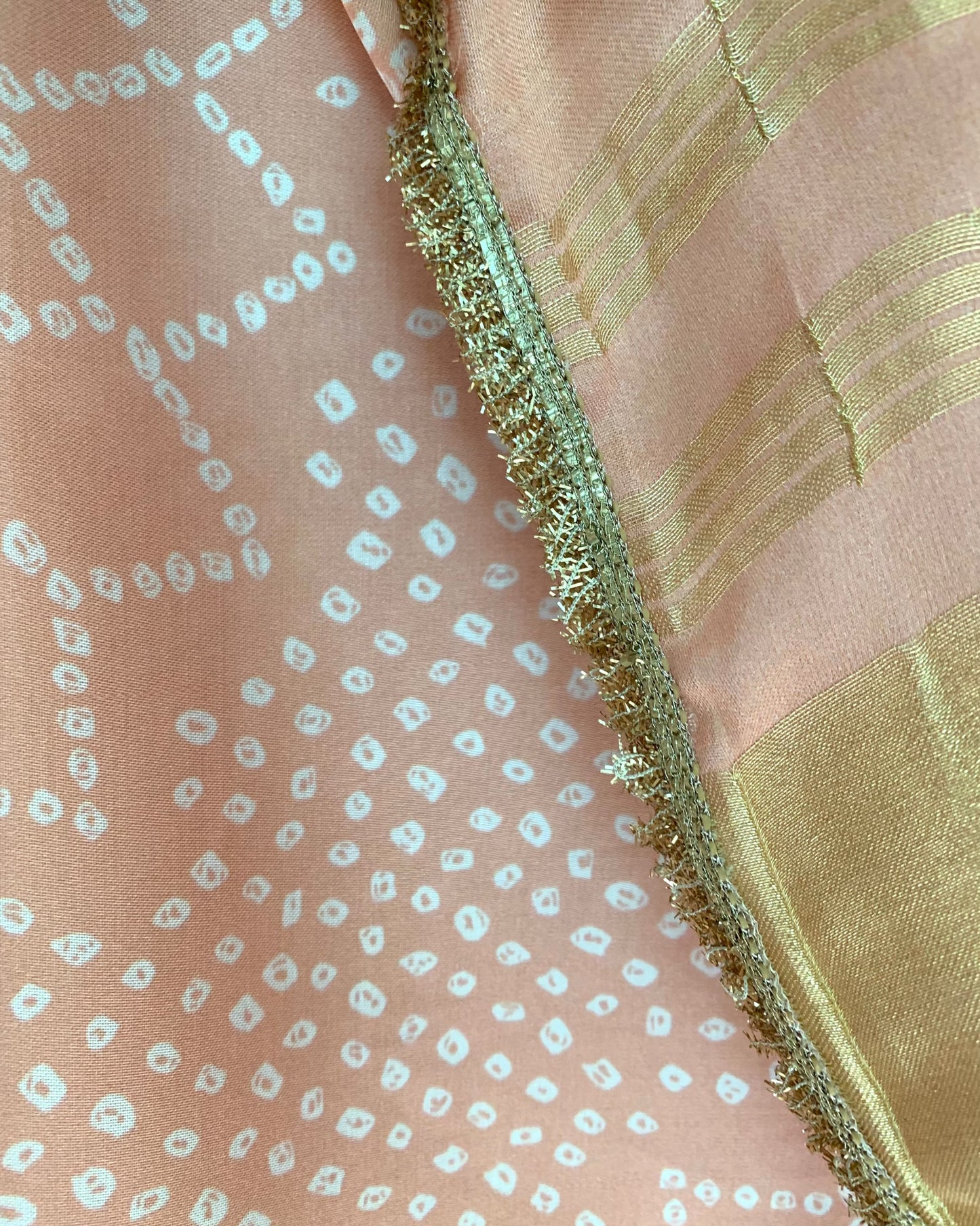 Saree Bandhej Mixology - Blush Pink / Gold