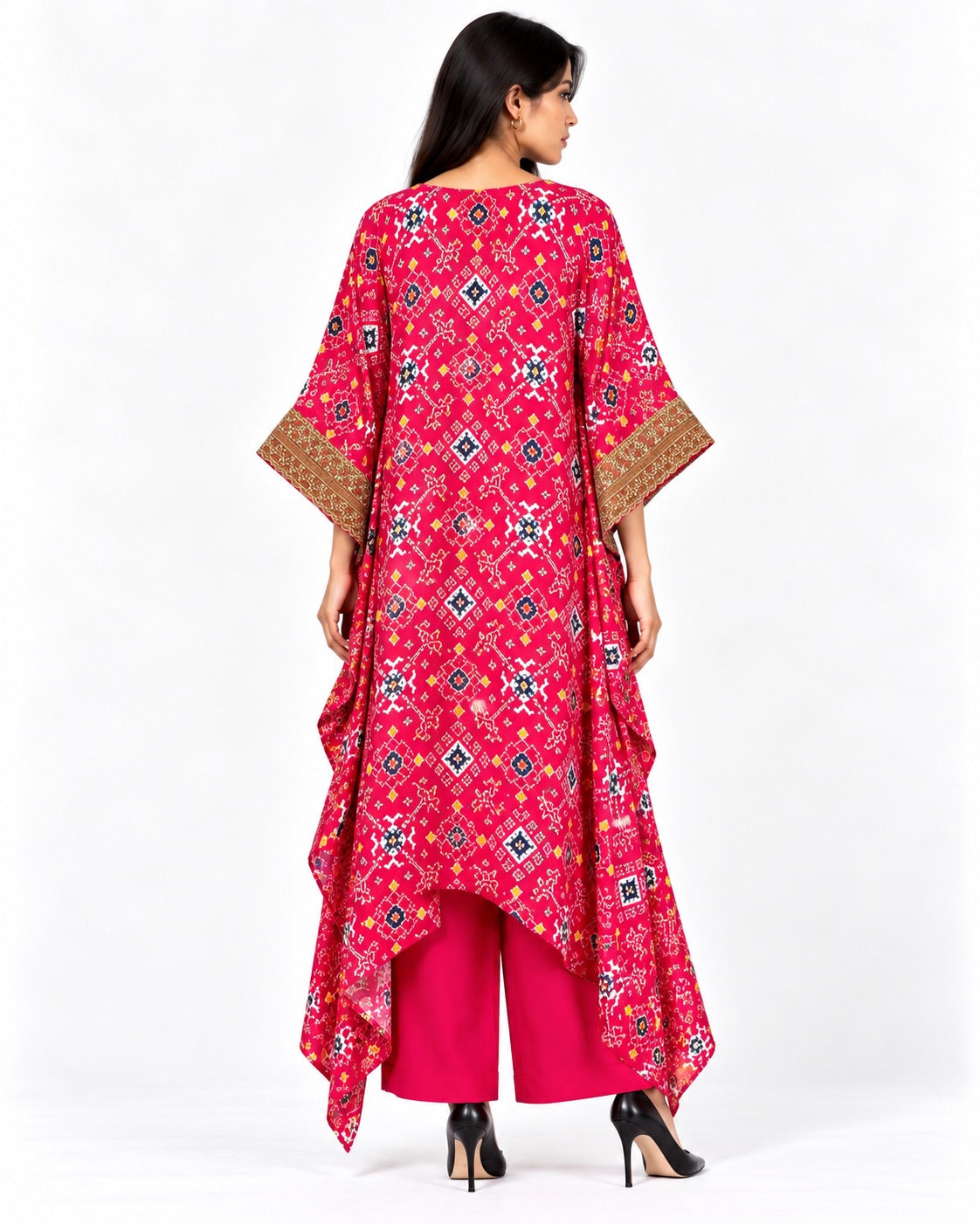 Kurta Set Patola - Fuchsia Rani / Multicolour / Gold