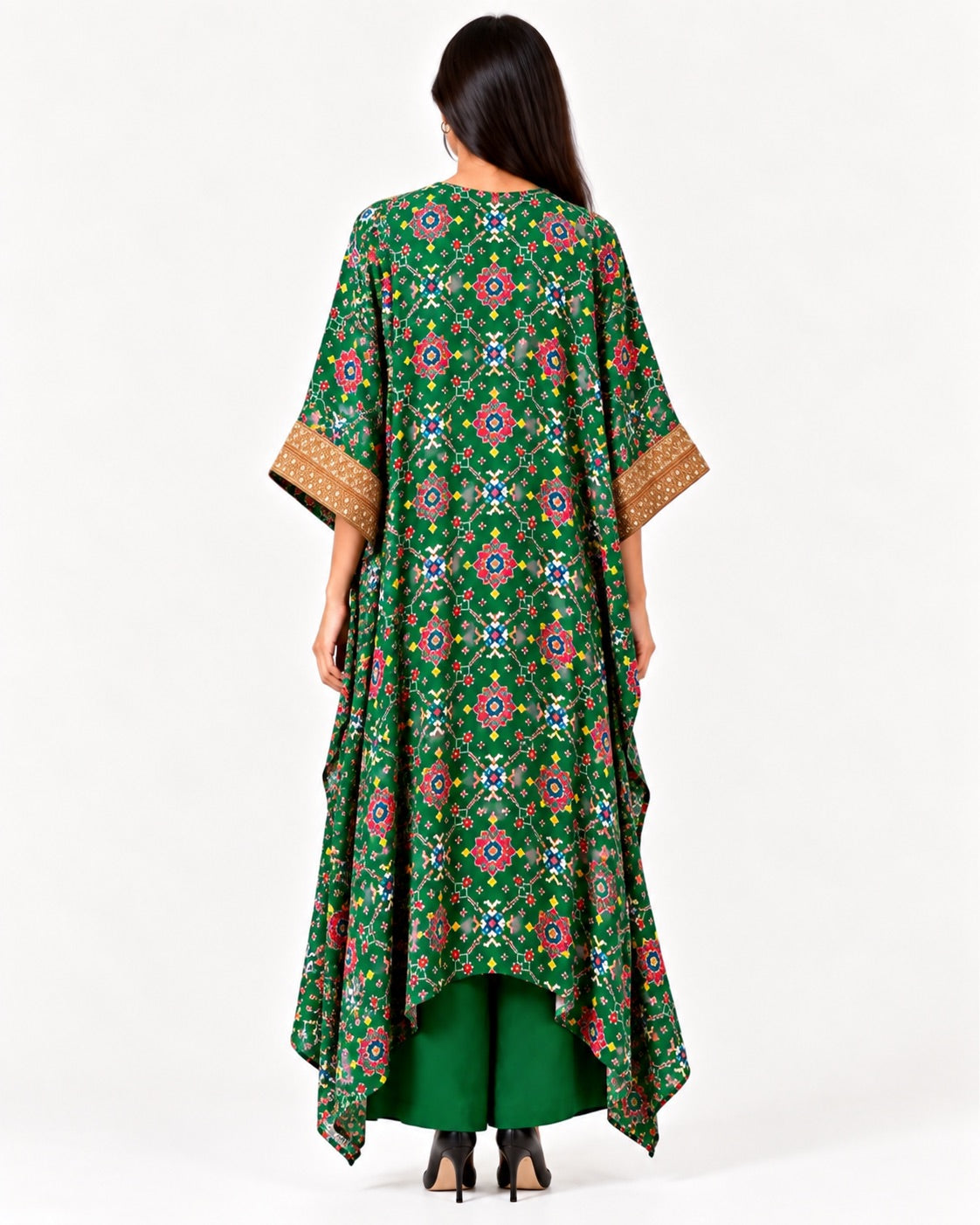 Kurta Set Patola - Dark Green / Multicolour / Gold