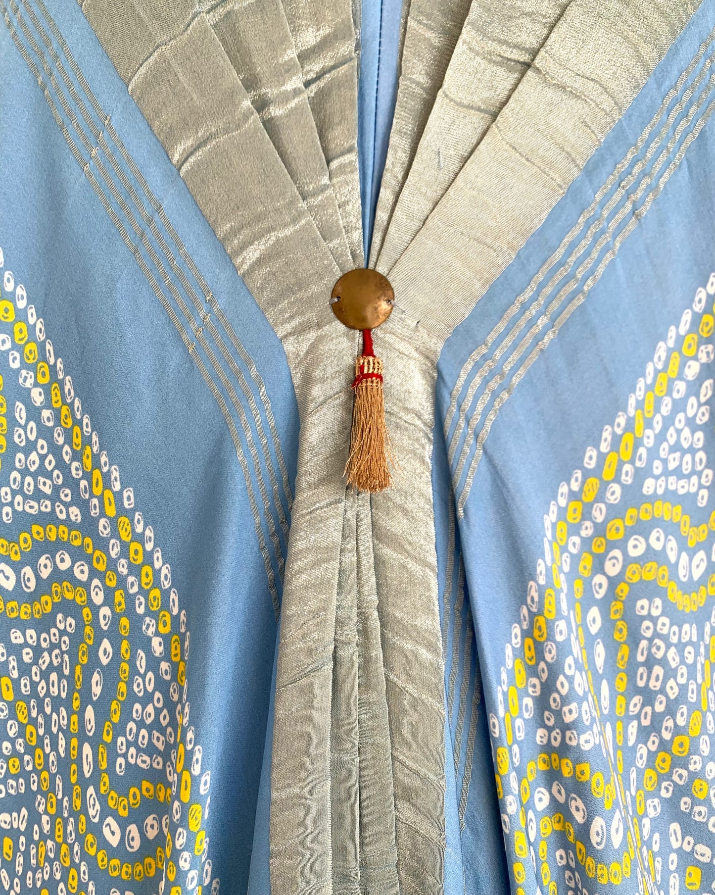 Kaftan Bandhej - Blue / Gold