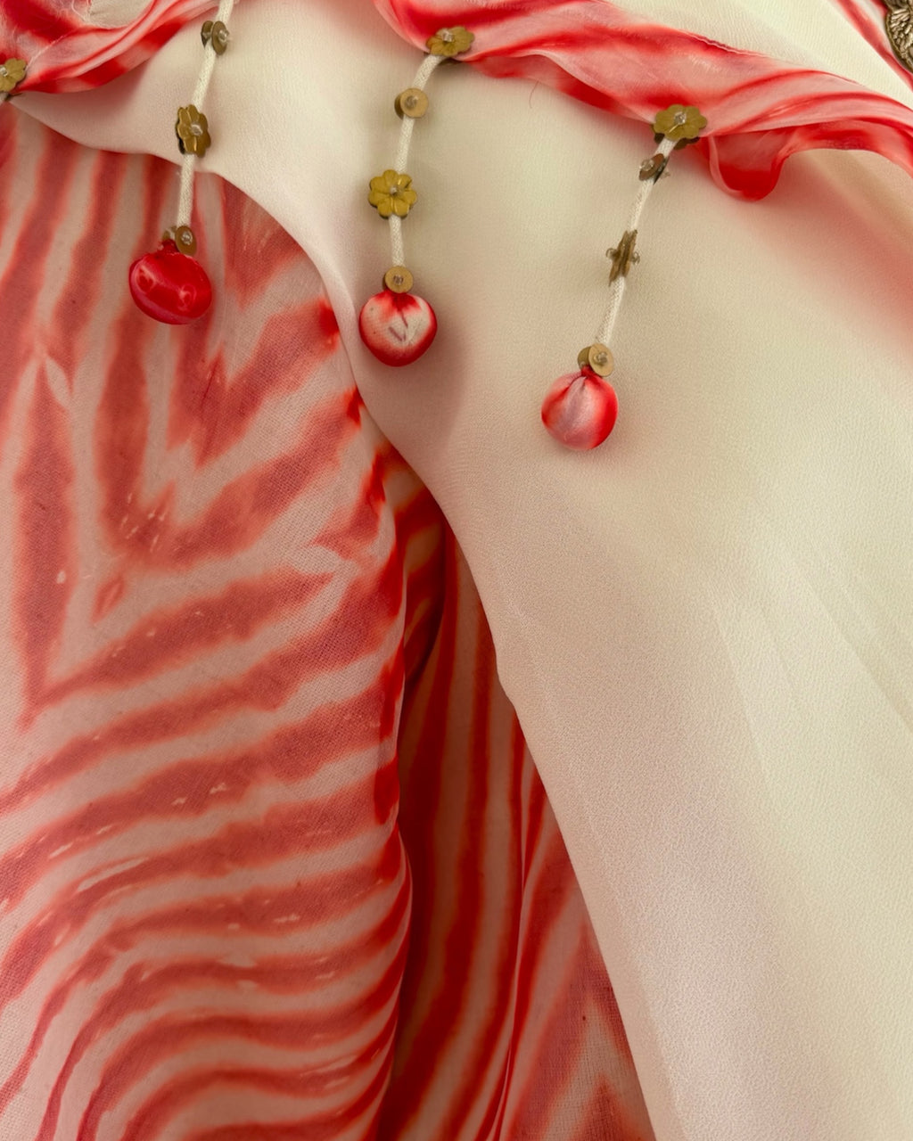 Kurta Set Arashi Shibori - Ivory/Red