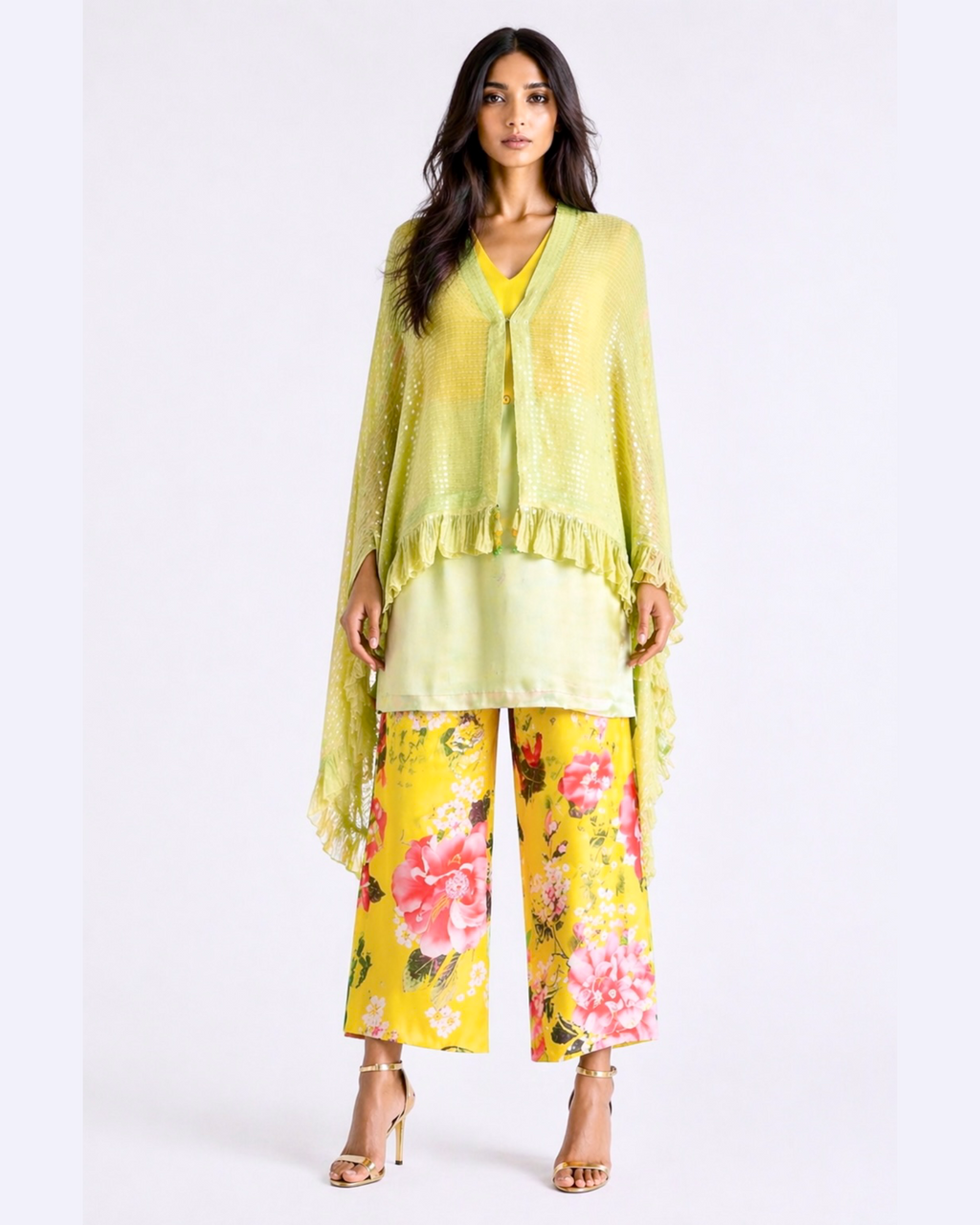 Kurta Set Floral - Green / Lemon