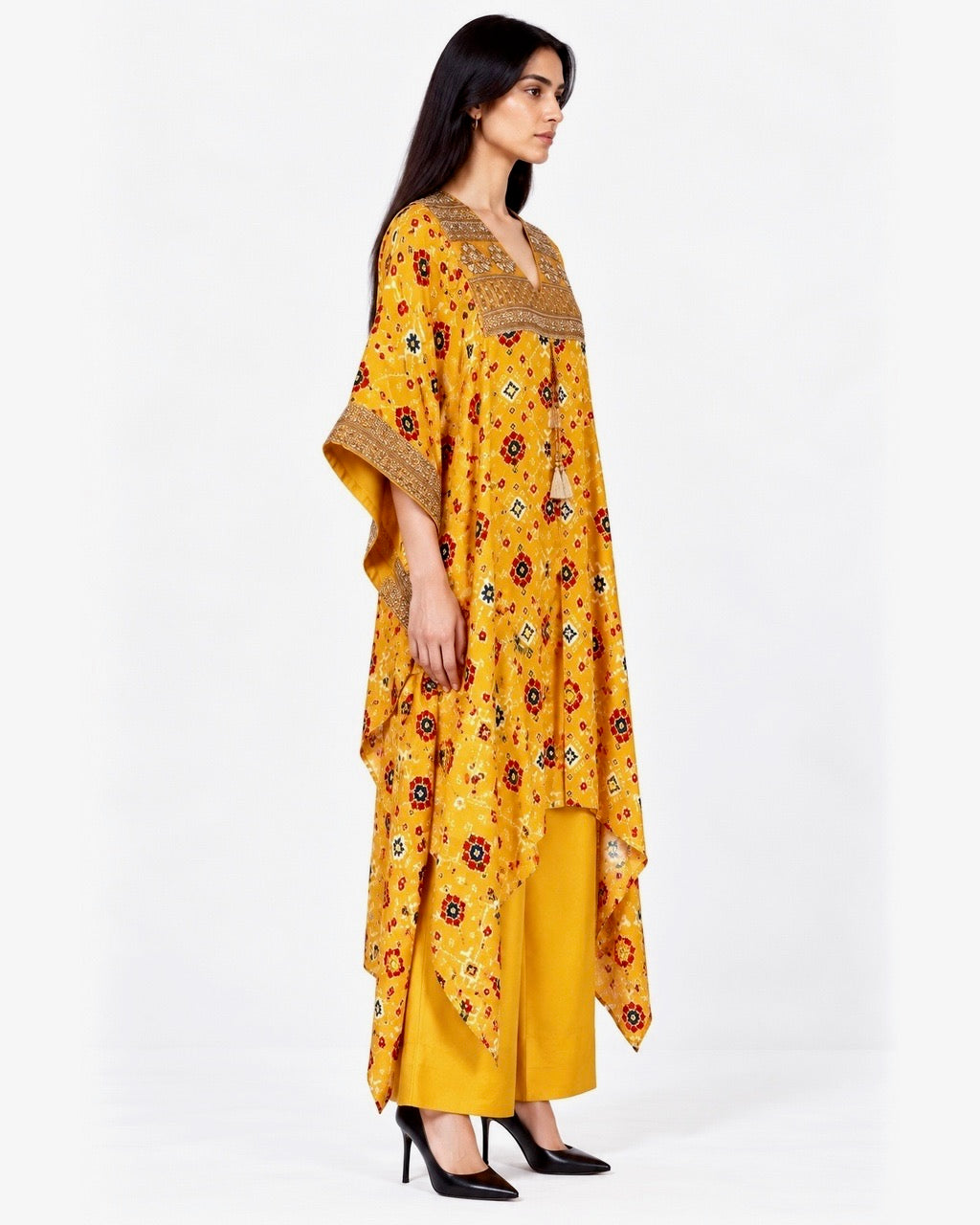 Kurta Set Patola - Yellow / Multicolour / Gold