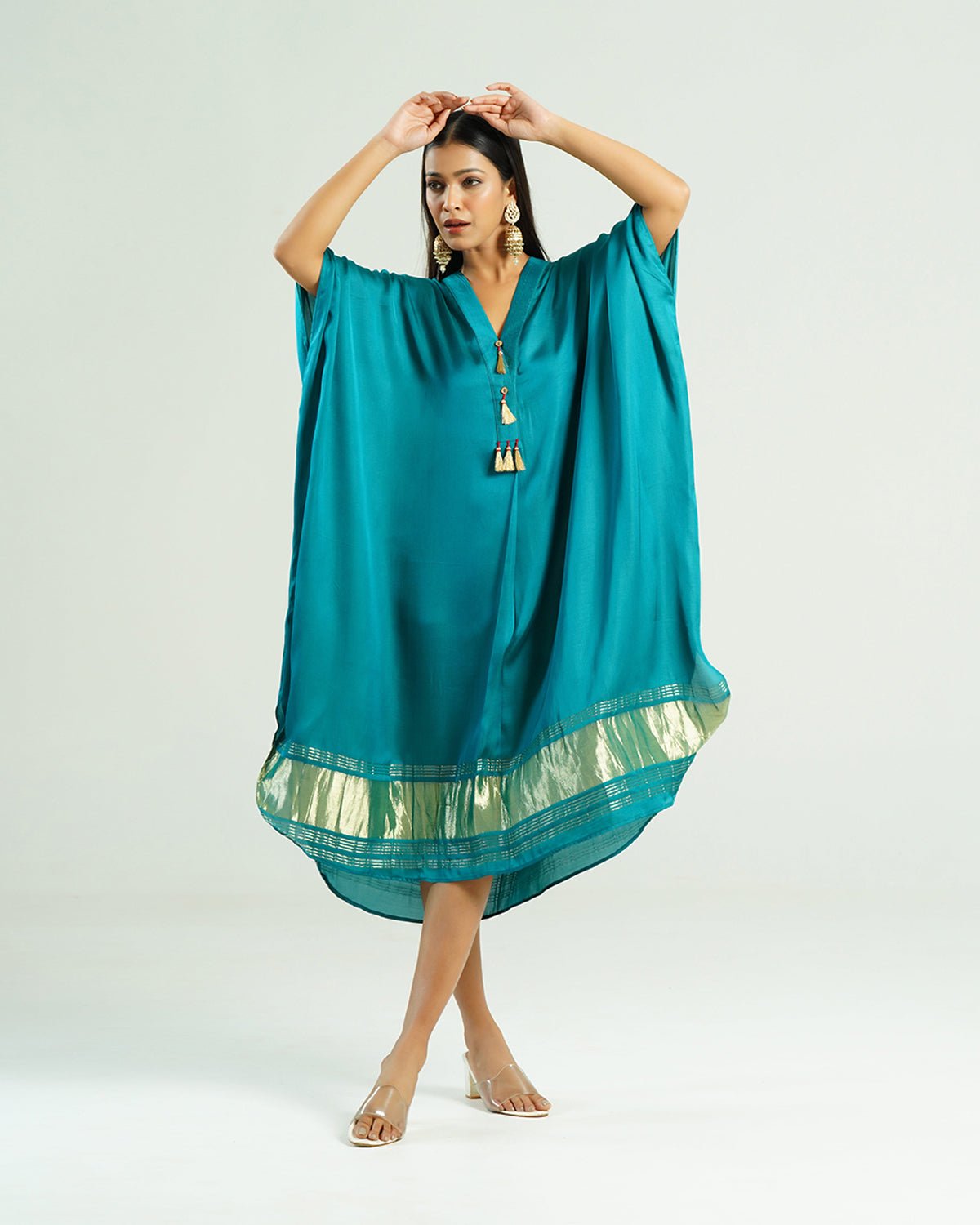 Kaftan Kutch - Aquamarine/ Gold - Mayura Kumar
