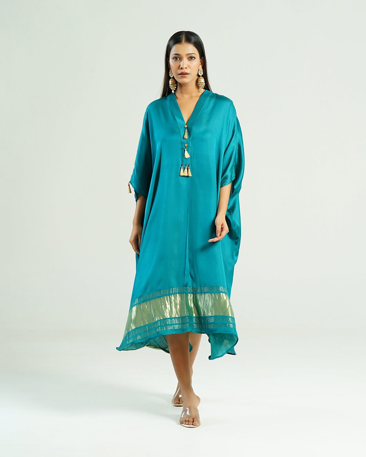 Kaftan Kutch - Aquamarine/ Gold - Mayura Kumar