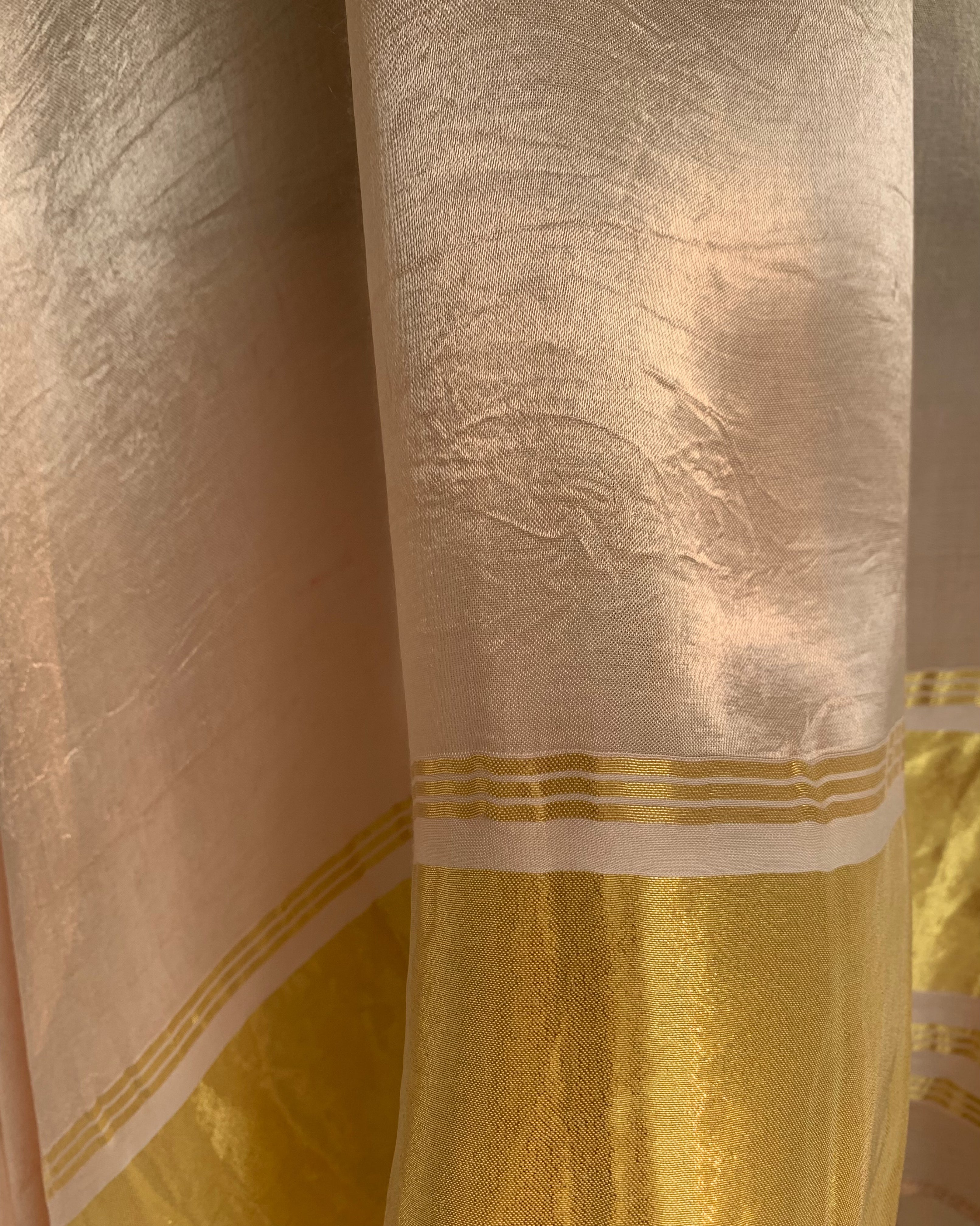 Mayura Kumar Kutch kaftan in crème and gold, detail view